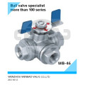 A351-CF8 Butterfly Handle 3-Way Ball Valve 11/2" 1000psi